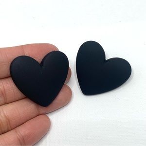 🌟2/$25 Oversized Matte Black Love Earrings